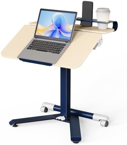 ROMOON Portable Standing Desk with Wheels, Height Adjustable Mobile Desk