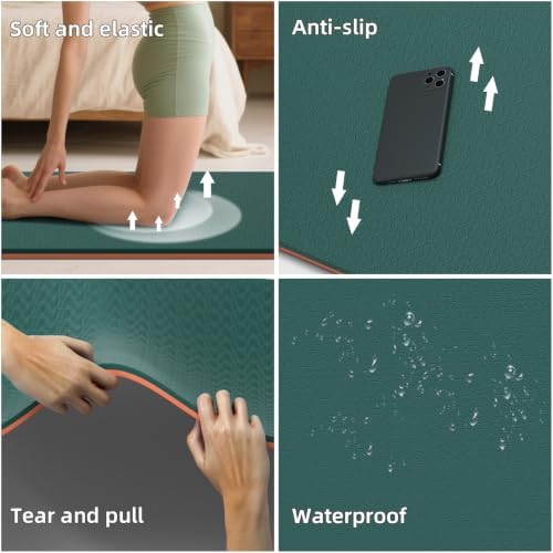 Extra Wide Yoga Mat 76"x40"x10mm TPE Non-Slip Fitness Exercise Mat