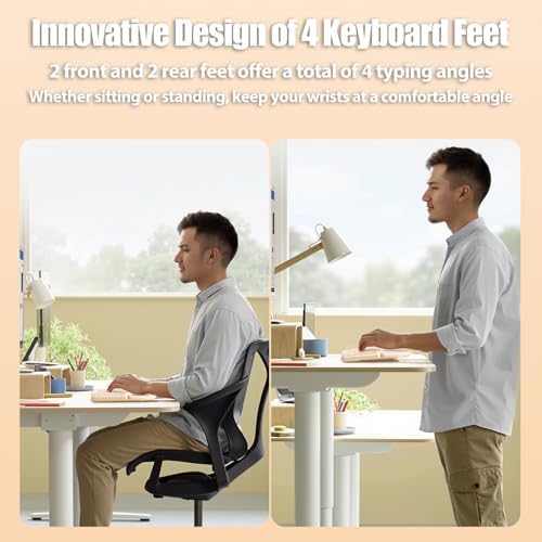 Split Ergonomic Keyboard Wireless with Cushioned Wrist & Palm Rest