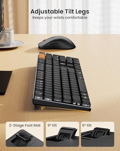 ProtoArc KM310 Wireless Mechanical Keyboard and Mouse, No Backlight