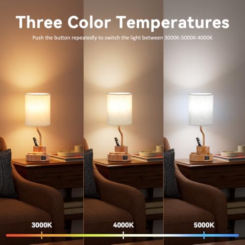 Fenmzee Bedside Lamps for Bedroom Set of 2 - Table Desk Lamp for Nightstand