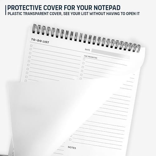 To Do List Spiral Notepad 8.5x11 52 Sheets, Daily Planner Notebook for Work