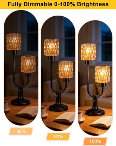 Mid Century Modern Table Lamp Dimmable Vintage Black Lamp Gift