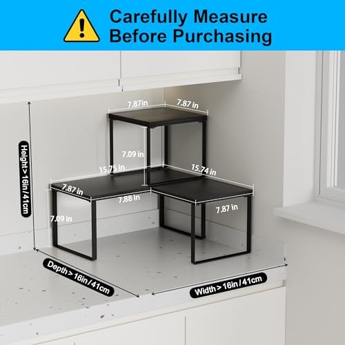 Golener Countertop Shelf, Kitchen Counter Organizer, Adjustable, Stackable