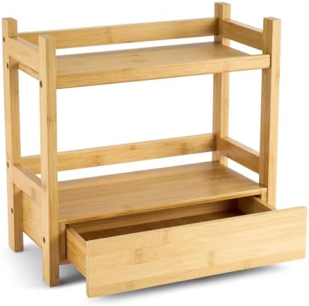 Sorbus Matcha Station Shelf, Bamboo (13" x 6.5" x 12.6", Natural Bamboo)