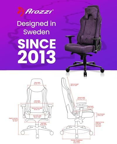 Arozzi Vernazza Gaming Chair Soft Fabric Purple