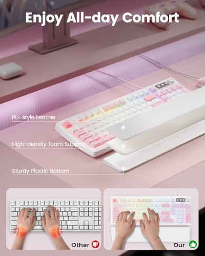 SABLUTE Gaming Keyboard and Mouse, Quiet Membrane with RGB Backlit - Pink