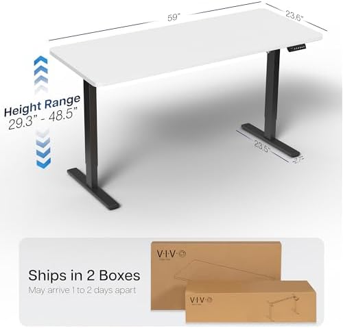 VIVO White 60 x 24 in Standing Desk, DESK-KIT-1B6W