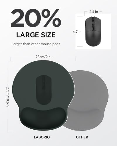 Mouse Pad with Wrist Rest for Desktop Large Ergonomic Mouse Mat(Black+Gray)
