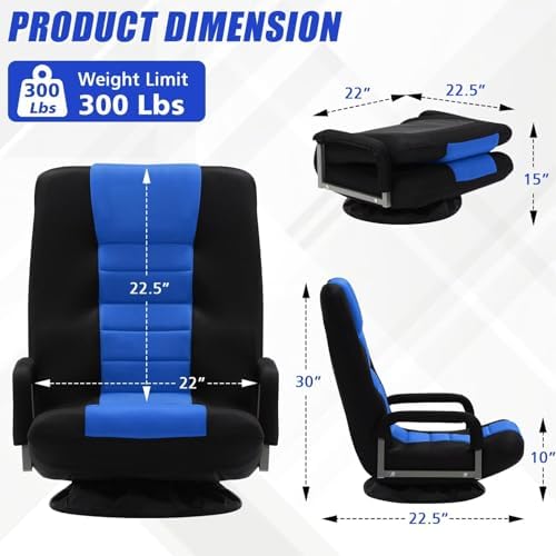 Swivel Gaming Chair Multipurpose Video Game Chairs w/6 Adjustable Postion