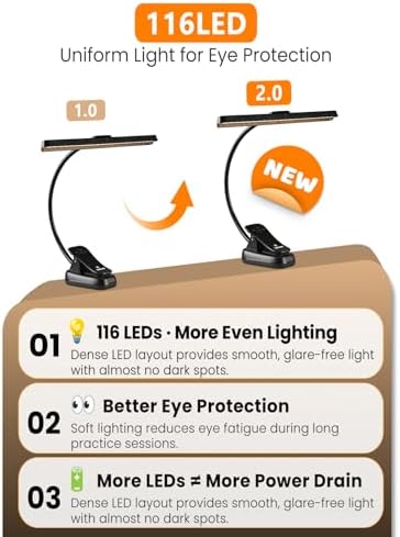 Vekkia Professional 116 LED Rechargeable Music Stand Light