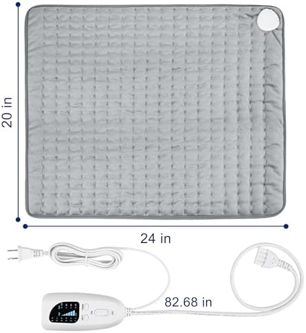 24"x20" Electric Heating pad for Back Neck Shoulder Knee Arms Legs- Electric Heat Pads with 6 Heat Settings & Auto Shut Off &Dry/Moist Heat Heating Pad for Birthday Mother Father Girl Men Women