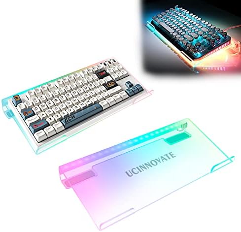 UCINNOVATE Dream Color Acrylic Computer Keyboard Stand, LED Backlit Keyboard Stand Tray, 80% Gaming Keyboard USB Interface Titled Keyboard Stand for Easy Ergonomic Typing and Working Office Desk, Home