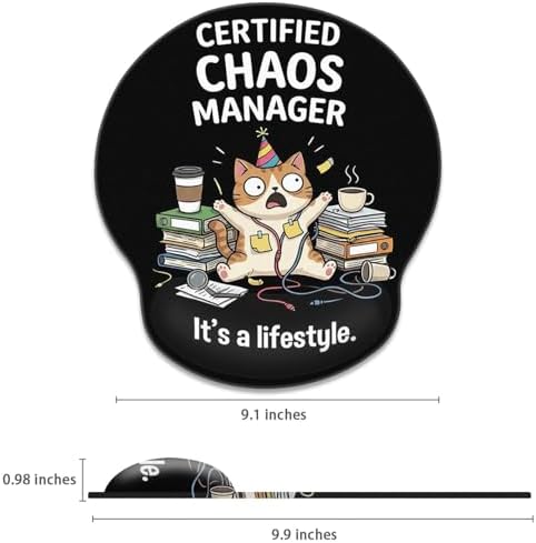 Britimes Ergonomic Mouse Pad with Wrist Support, Funny Cat Black