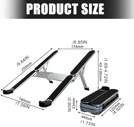 Ventilated Cooling Laptop Stand for Offices and Travel, Grey