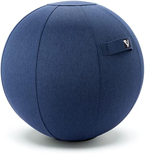 Sitting Ball Chair for Office and Home, Pilates Exercise Yoga Ball with Cover for Balance, Stability and Fitness, Ergonomic Posture Exercise Ball Seat with Handle and Pump