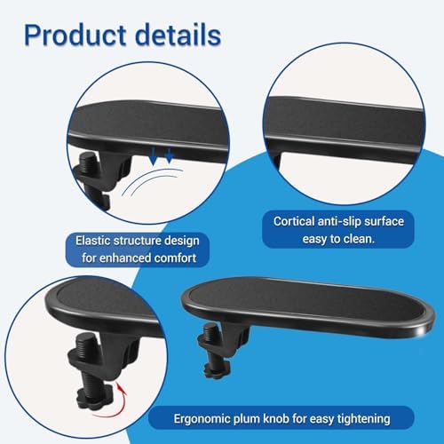 3 PCS Arm Rest for Desk,Rotating Adjustable Computer Desk Armrest Extender Tray,Ergonomic Elbow Support Relieve Stress,Eliminate Pain,Reduce Office Occupational Chronic