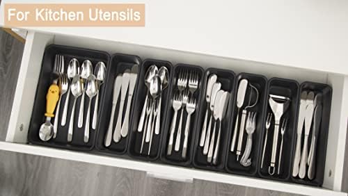 Kutesna 15PCS Plastic Drawer Organizer, Versatile Desk Organizers Set
