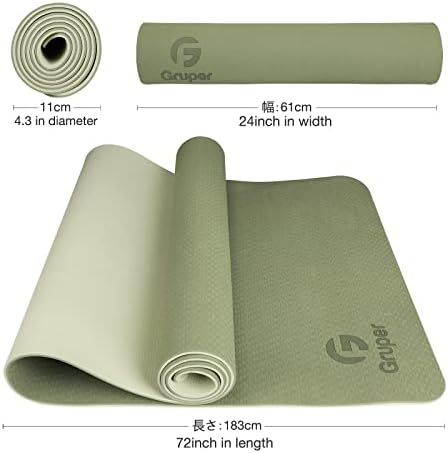 Gruper Yoga Mat Non Slip, Eco Friendly Exercise Mat with Carrying Strap
