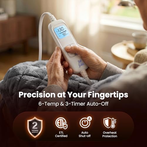 BOB AND BRAD Heating Pad for Neck, Shoulders and Back, FSA Eligible HSA Eligible Electric Heat Pad, Edge-Weighted Design, Fast Heating, ETL Certified, Gift for Women Men 24"x33"