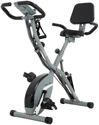 BARWING Stationary Exercise Bike for Home Workout, 5 IN 1 Foldable Indoor Cycling Bike for Seniors, 350LB Capacity, 16-Level Magnetic Resistance, Seat Backrest Adjustments