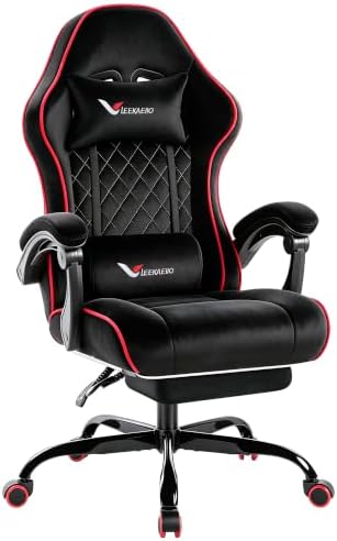 Fabric Gaming Chair for Adults, Comfortable Office Chair with Footrest