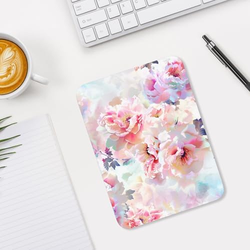 Small Mouse Pad, Mini Mouse Pad 6 x 8 Inch, Thick Rubber Waterproof Mouse Mat, Cute Mousepad for Women Men Wireless Mouse Laptops Home Office, Floral Pattern
