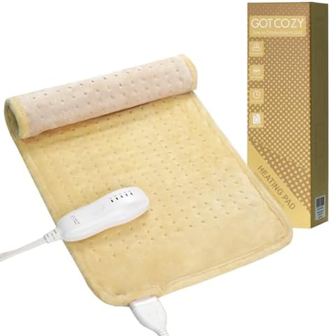 GOTCOZY Heating Pad 12"x24" for Back Pain Relief & Cramps(Yellow)