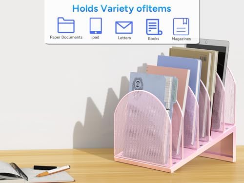 gianotter Desktop File Organizer with 5 Compartments