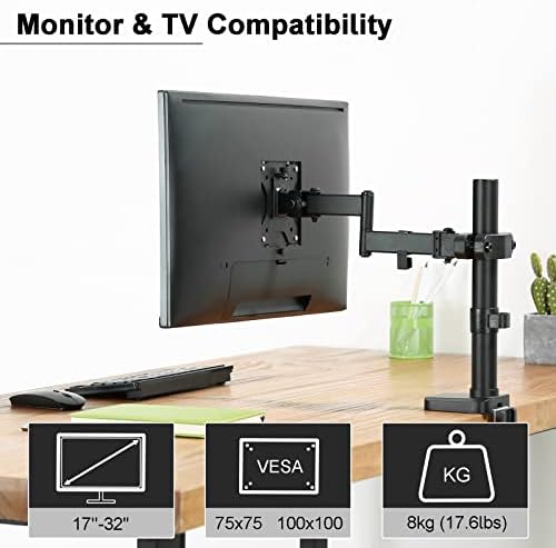 PUTORSEN Universal VESA Pole Mount for 17-32" Screens, Holds Up to17.6lbs