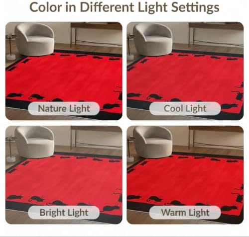 2'x3' Red Cat Crimson Artistic Ultra-Soft Accent Mat