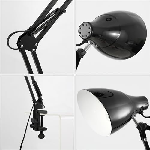 JONATHAN Y Odile 28.5" Metal Adjustable Clamp-On Task Lamp, Black