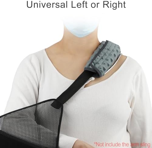 Cushioned Arm Sling Padding for Neck Slim Sling Pad Neck Strap Cushion Comfort Shoulder Support Rotator Cuff Surgery Arm Immobilizer Brace Carry Padded Cover Pillow Wrist Hand Injury, 2Pcs Dark Gray