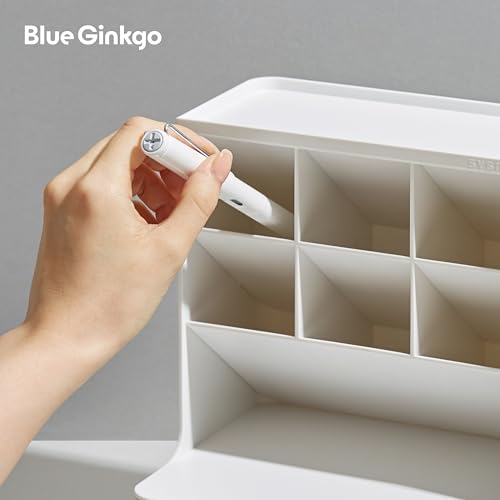 BLUE GINKGO Hive Pen Desk Organizer, White, Made in Kore