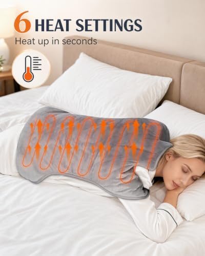 Heating Pad for Back Neck and Shoulder, Light Grey, 21"×37"