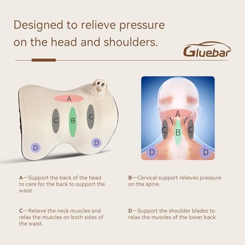 Memory Foam Headrest Car Neck Pillow for Car Seat,White 1pcs