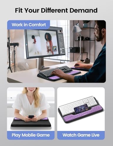 Vaydeer Keyboard Stand and Mouse Pad Set with Wrist Rest and Storage