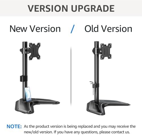 MOUNTUP Single Monitor Stands, Freestanding VESA Monitor Desk Mount fits 13'' to 32'' Computer Screen with Height Adjustable, Swivel, Tilt, Rotation, 17.6 lbs Load, For Home Office, VESA 75x75/100x100