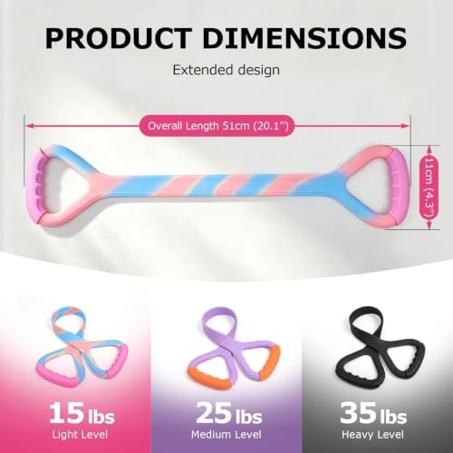 Figure 8 Resistance Band with Handles, Elastic Bands for Working Out,Arm,Back,Shoulder Training Elastic Ropes
