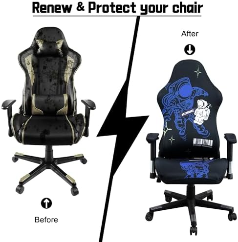 Gaming Chair Covers,Stretchable Computer Chair Cover,Ergonomic Office Chair Cover,for Anti Cat Scratch Protection of Computer Gamer Chair Slipcovers,Racing Chair Covers (Only Covers,Astronaut)