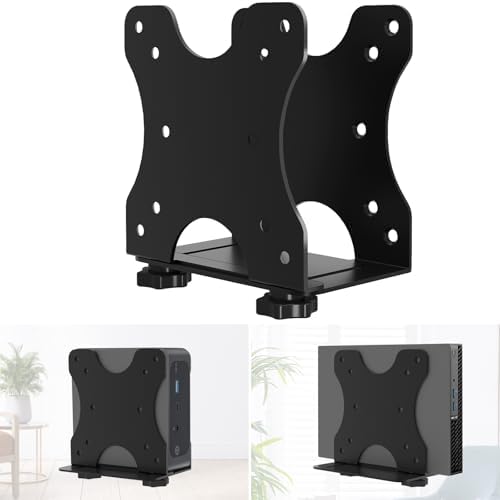 Adjustable Thin Client Mini PC Mount Bracket, Mini PC Vesa Mount, Under Desk Mount, Wall Mount and Attached to Monitor Arm Mount for NUC, Dell, HP, Mac mini, Cable Boxes, Wi-Fi Routers and Small CPUs