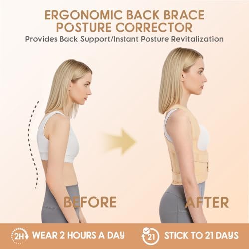 Posture Corrector for Women and Men, Adjustable Full Back Brace