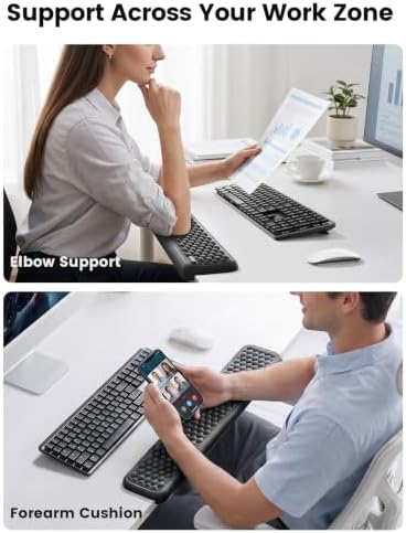 Vaydeer Ergonomic Full-Length L-Shaped Elbow Rest Pad, Desk Edge Pad, Black