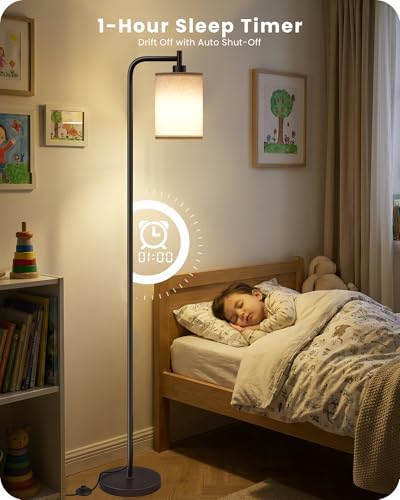 Dimmable Floor Lamp for Living Room with Remote & 10W Bulb