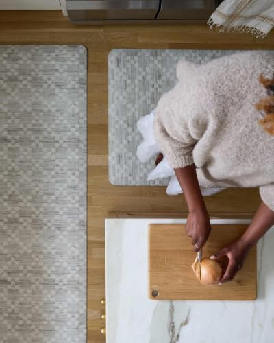 House of Noa Nama Standing Mat – Anti-Fatigue Cushioned Kitchen Mats for Floor | Ergonomic Bounce-Back Foam Kitchen Mats | Anti-Fatigue Mats for Kitchen & Standing | Sloan Tusk | 22" x 36"