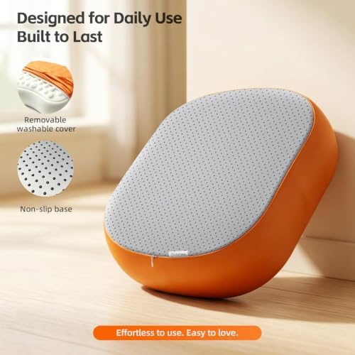 Foot Rest Under Desk, Memory Foam Ergonomic Footrest, Orange