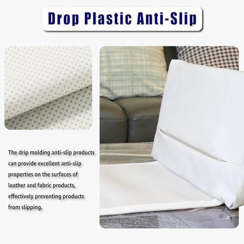 Non-Slip Memory Foam Neck Pillow for Recliner, Breathable Perforated Leather Adjustable Recliner Pillow for Pain Relief in Home, Office and Travel (Ivory)