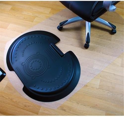 Pemberly Row Modern Plastic Black Anti-Fatigue Mat and Chair Mat Set, Polycarbonate Construction, Massage Pods, Ergonomic Design, for Hard Floors Sit-to-Stand Desk Comfort