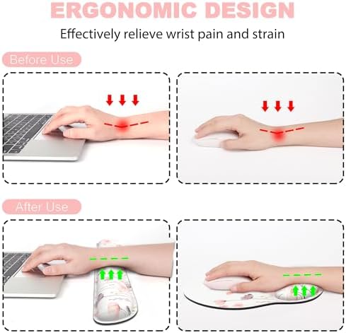 Ergonomic Mouse Pad with Wrist Rest and Keyboard Wrist Rest, Mousepad