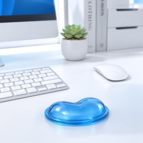 Soft Mouse Wrist Rest Pad Comfortable Cool Silicone Gel Ergonomic Cushion Small-Sized Hand Pain Relief Support Pad with Gel-Filled for Laptop Computer Office & Home (Ocean Blue)